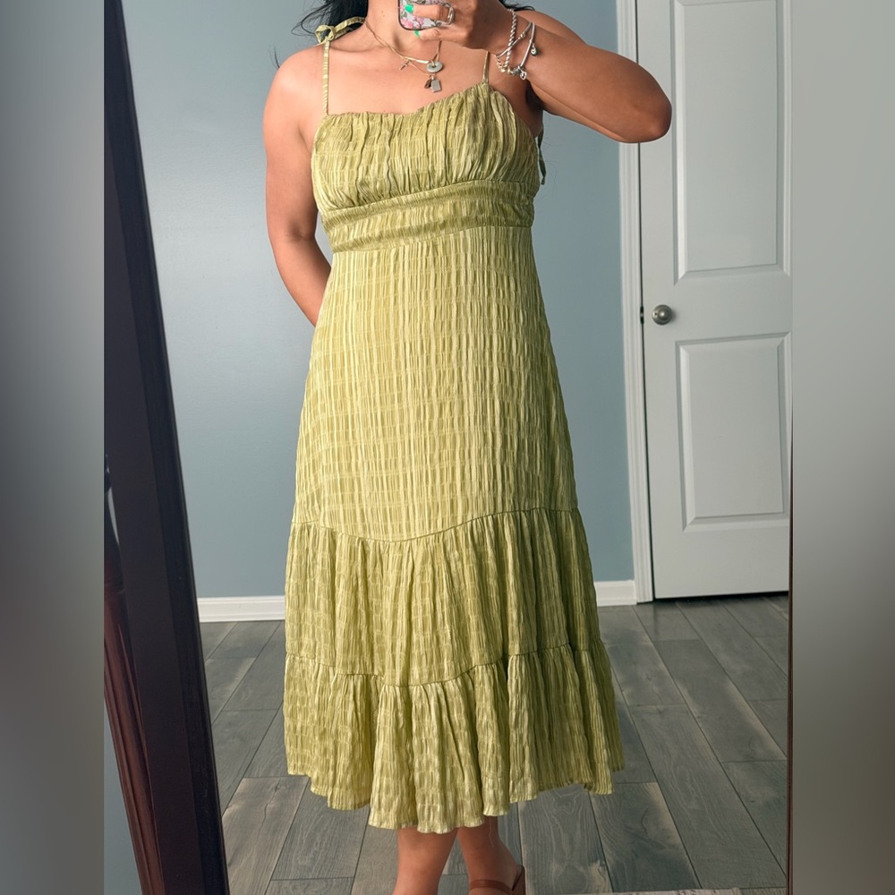 Lulu's Light Green Midi Dress - Picture 2 of 7